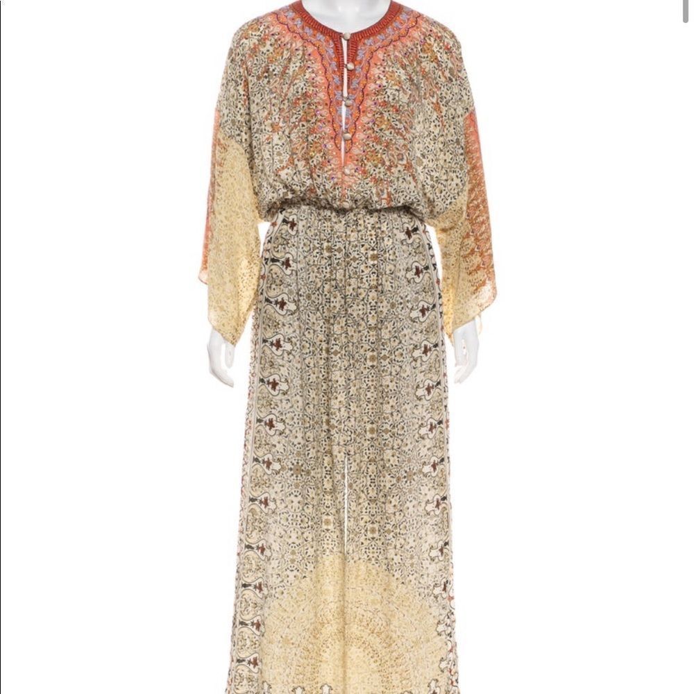 Camilla Maxi Dress Crystals Silk Small